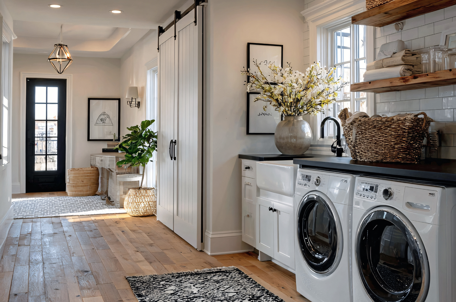 organized laundry area