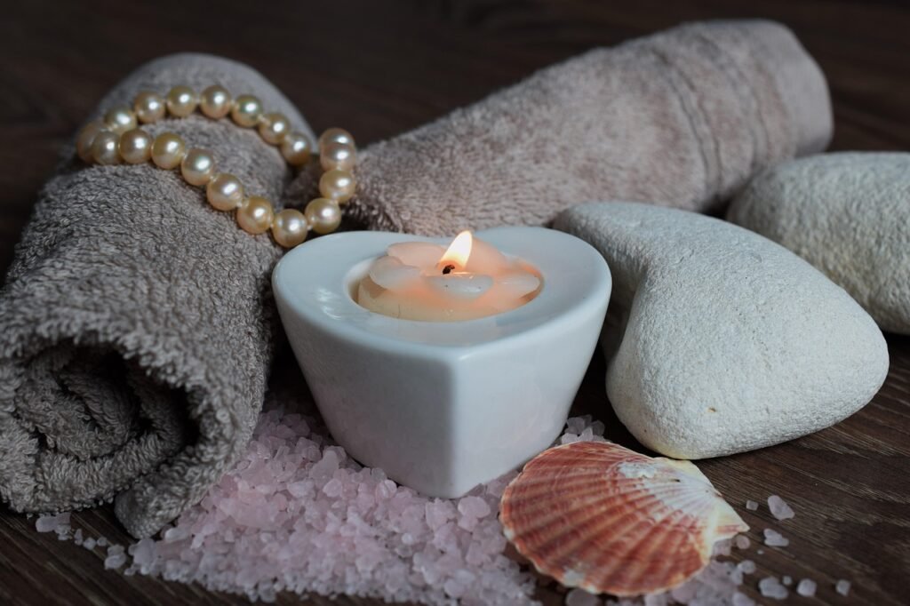 At-Home Spa Night Essentials 2 setting the spa night mood with a candle