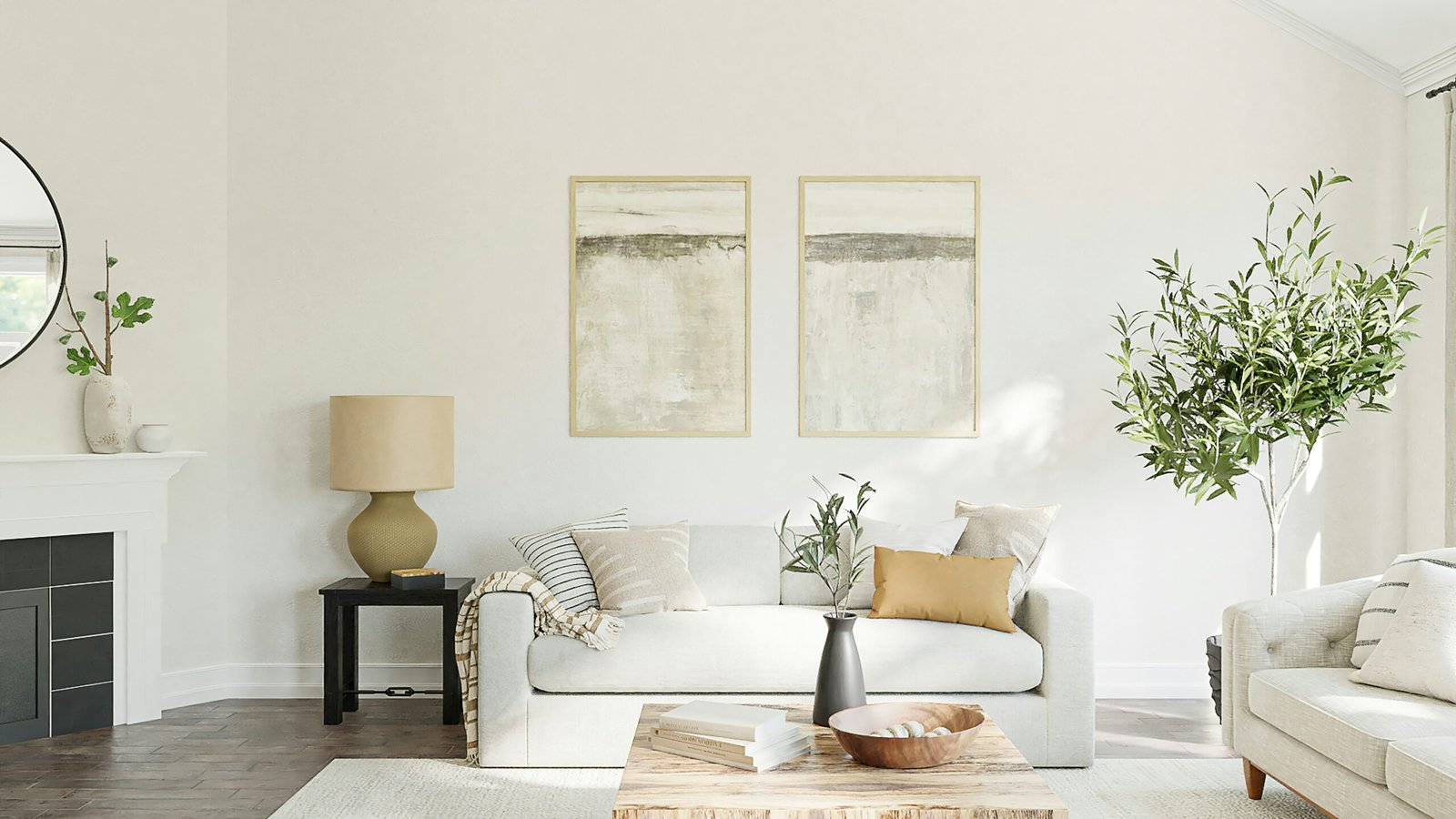 White living room space
