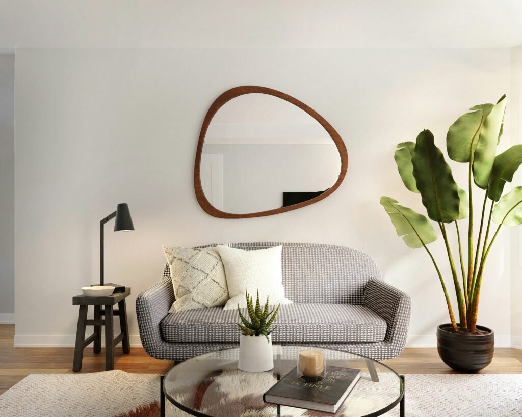 mirror in the living room