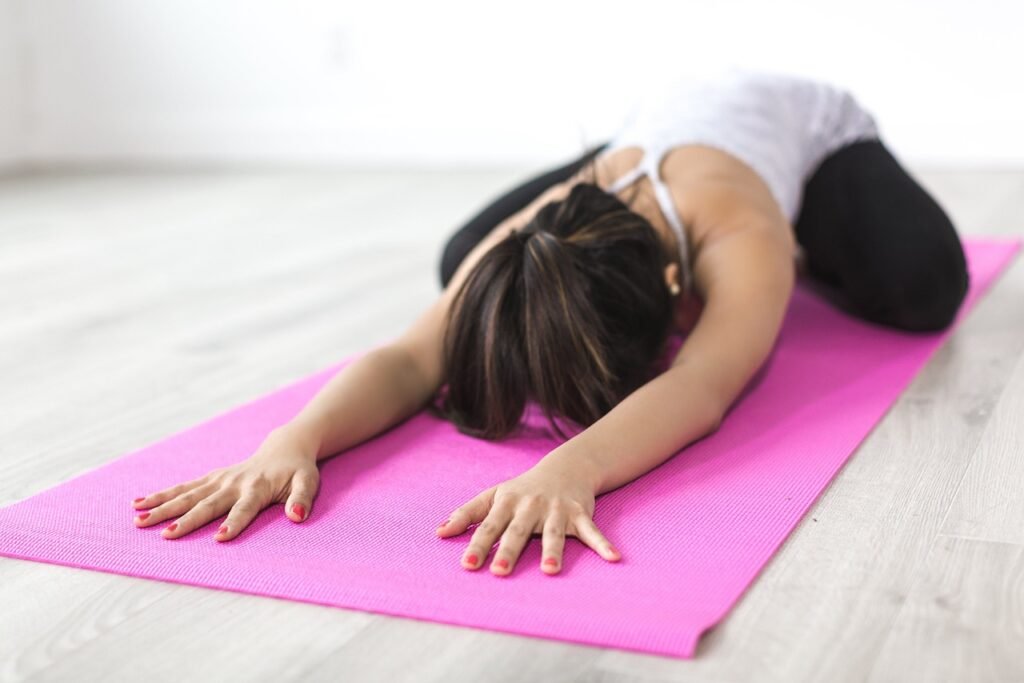 woman in yoga mat