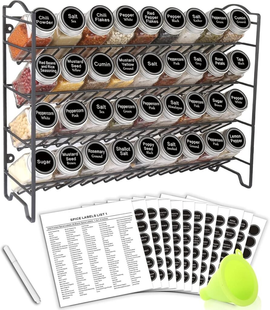 labeled spice rack