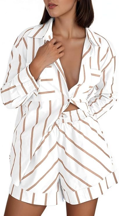 2276 Striped 2 piece Short Set
