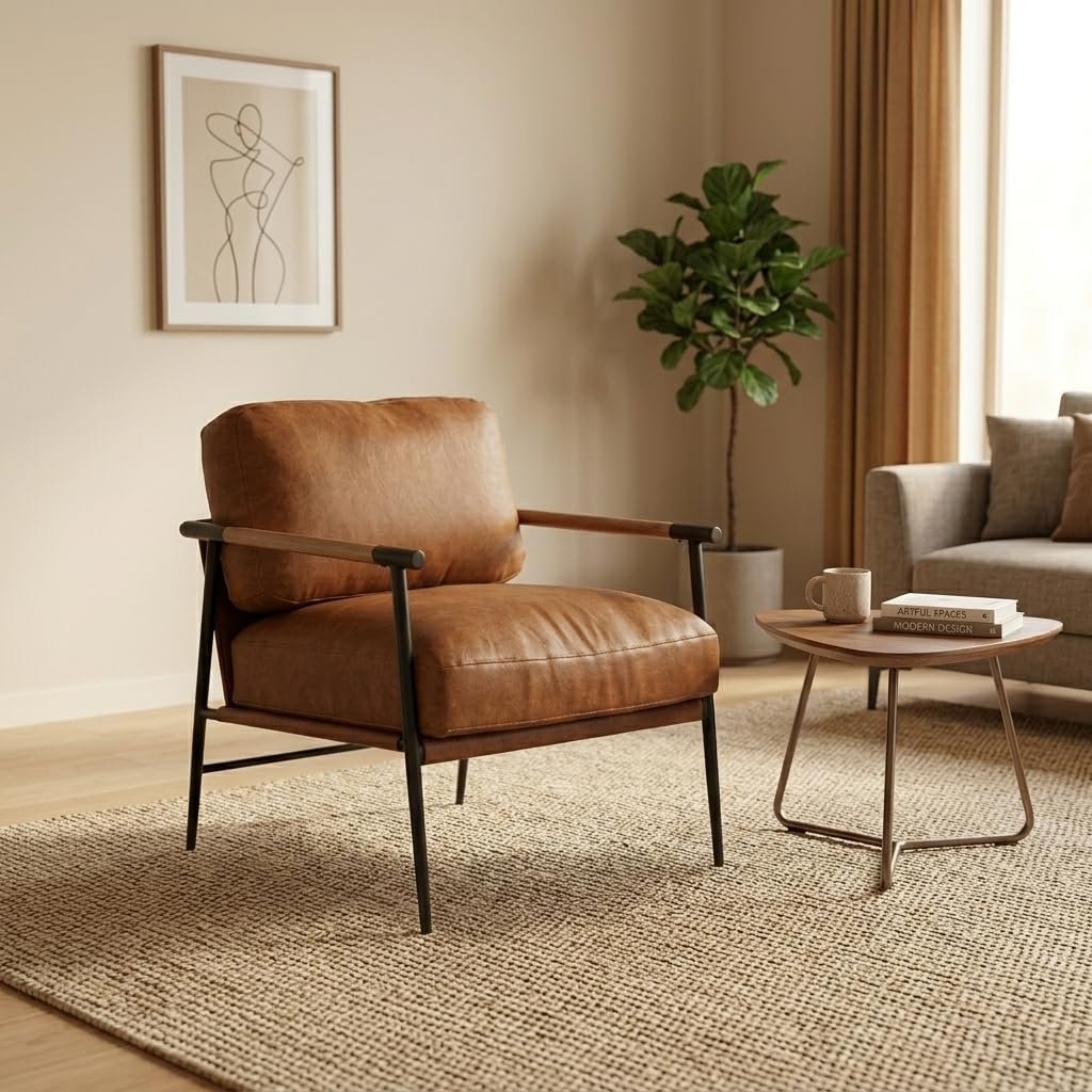 Amazon Living Room Finds That Make Your Home Look Moody, Rich & Designer 5 Mid-Century Accent Chair