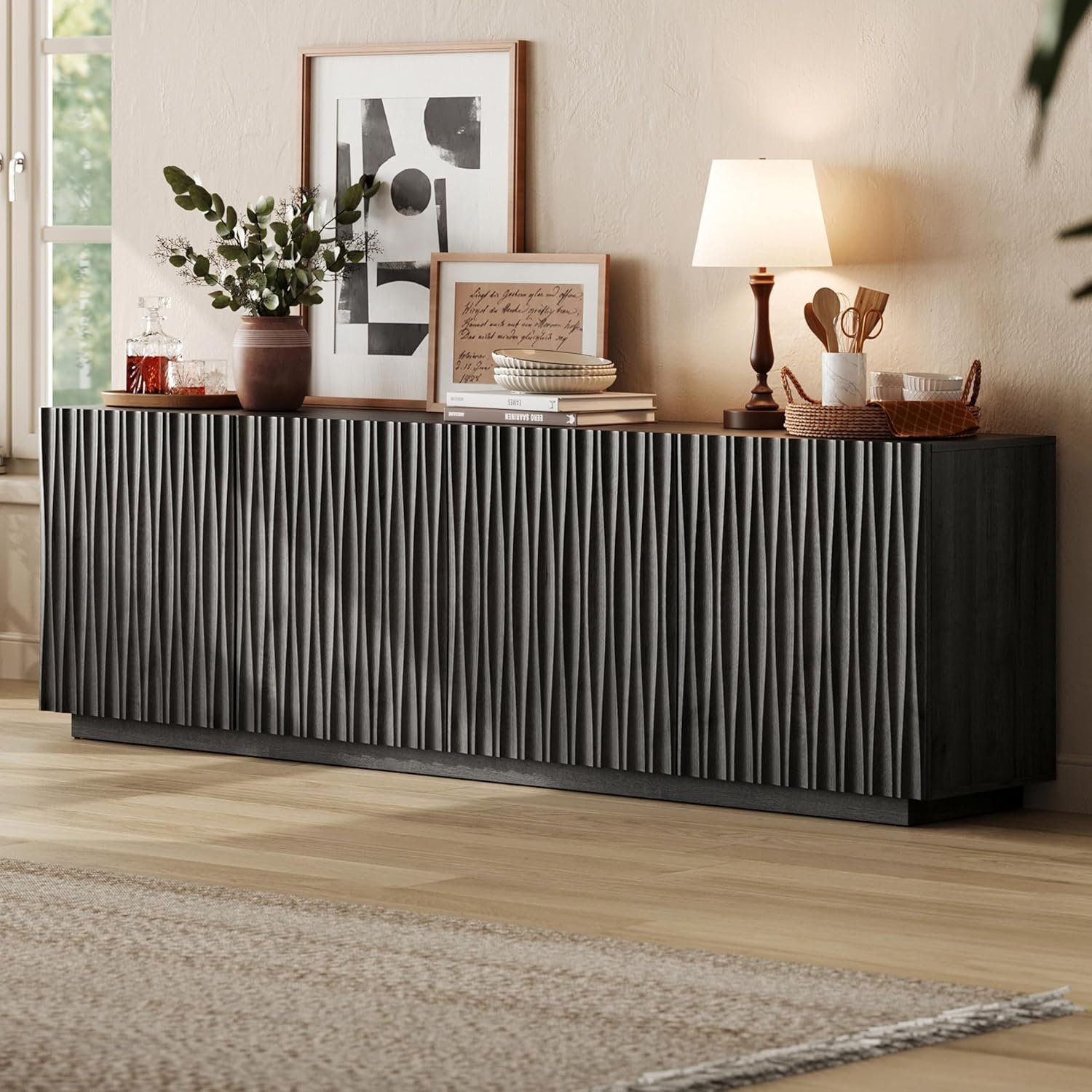 Amazon Living Room Finds That Make Your Home Look Moody, Rich & Designer 8 Fluted Farmhouse Sideboard Cabinet