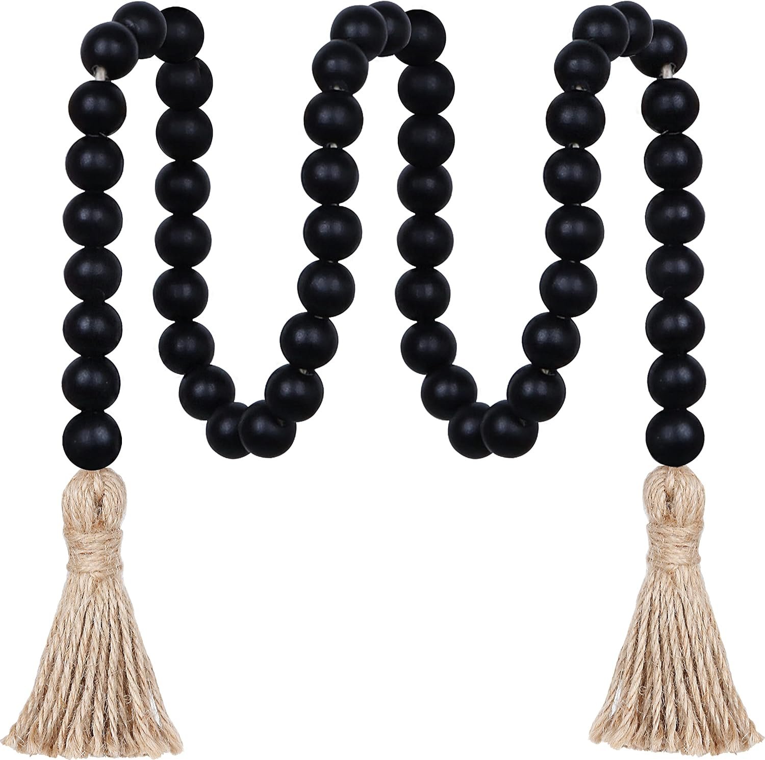 Amazon Living Room Finds That Make Your Home Look Moody, Rich & Designer 12 Wood Bead Garland With Tassels