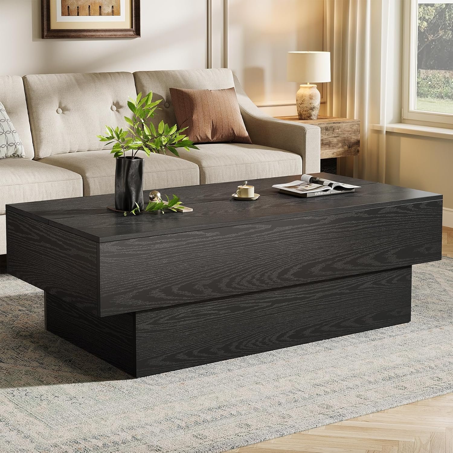 Amazon Living Room Finds That Make Your Home Look Moody, Rich & Designer 6 Modern Black Coffee Table