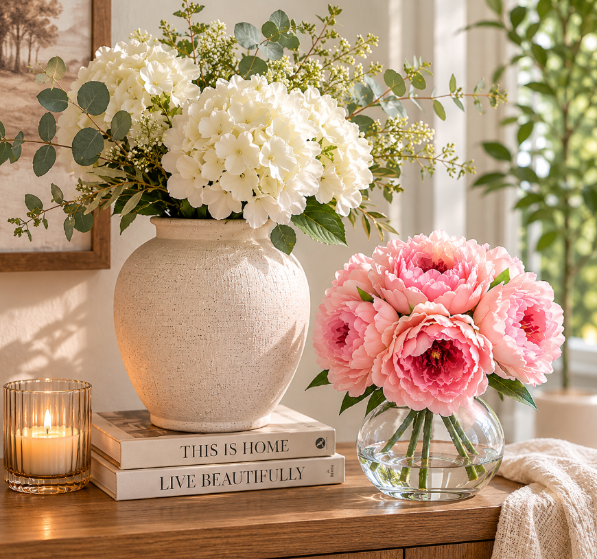 The Cozy Green Living Room Formula Everyone Will Want to Copy 14 flower arrangement