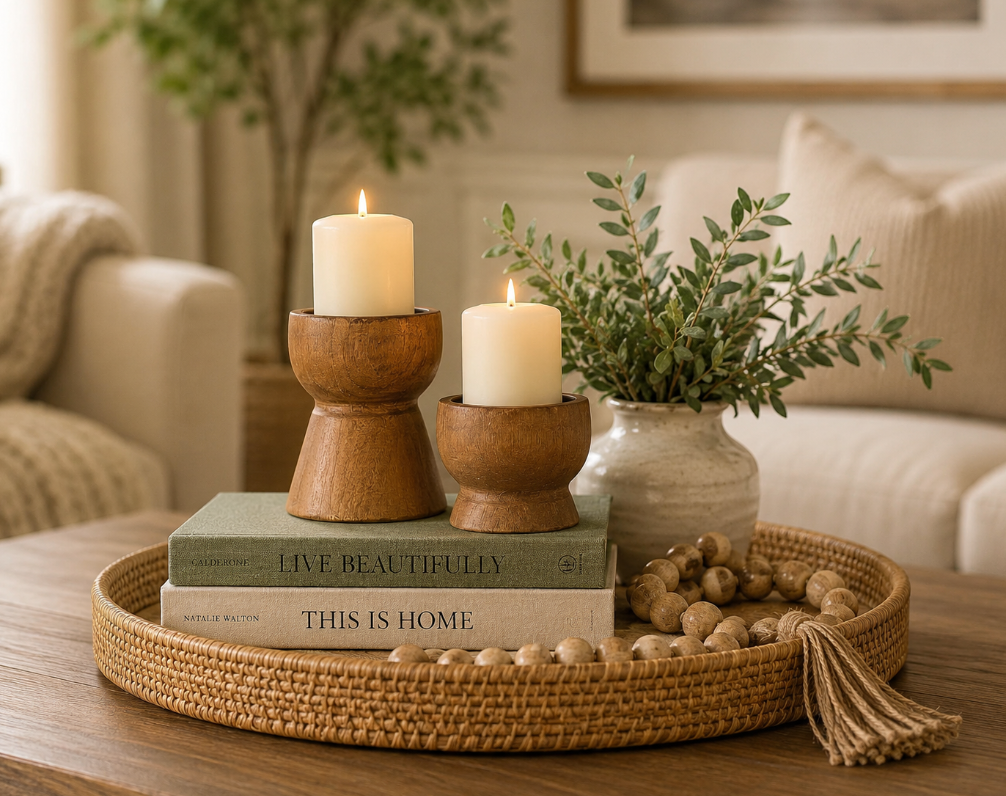The Cozy Green Living Room Formula Everyone Will Want to Copy 15 candle holder