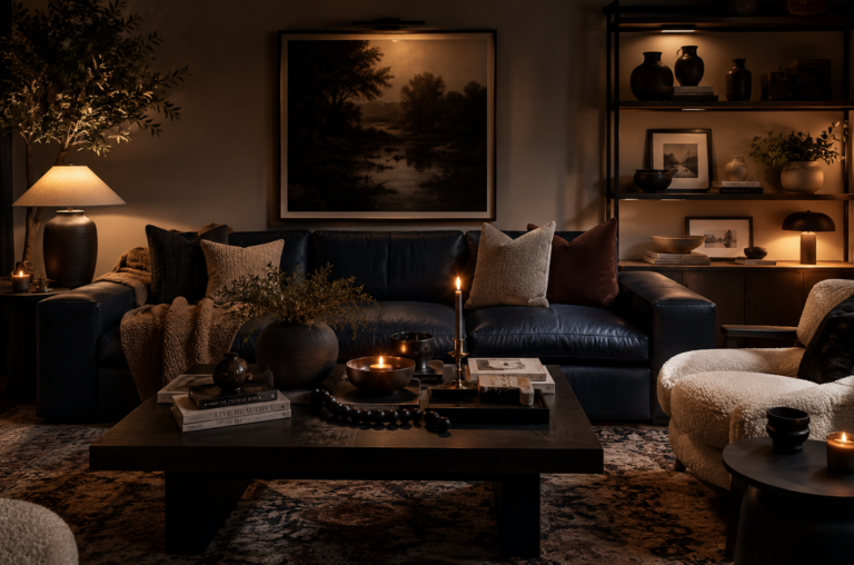 Amazon Living Room Finds That Make Your Home Look Moody, Rich & Designer moody luxury living room