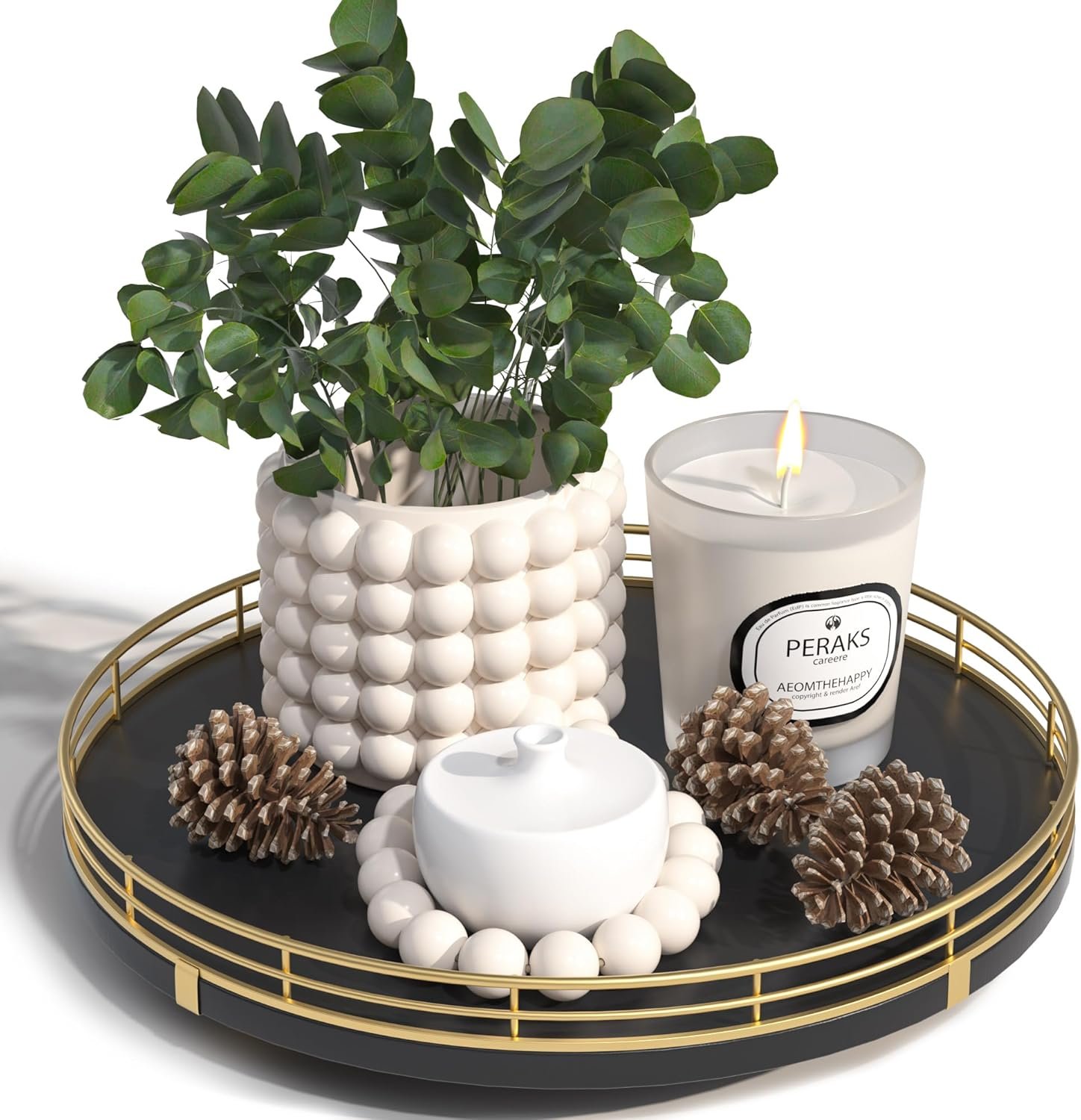 Coffee Table Styling Pieces That Make Your Living Room Look Expensive 19 1818 Gold Black Lazy Susan 1