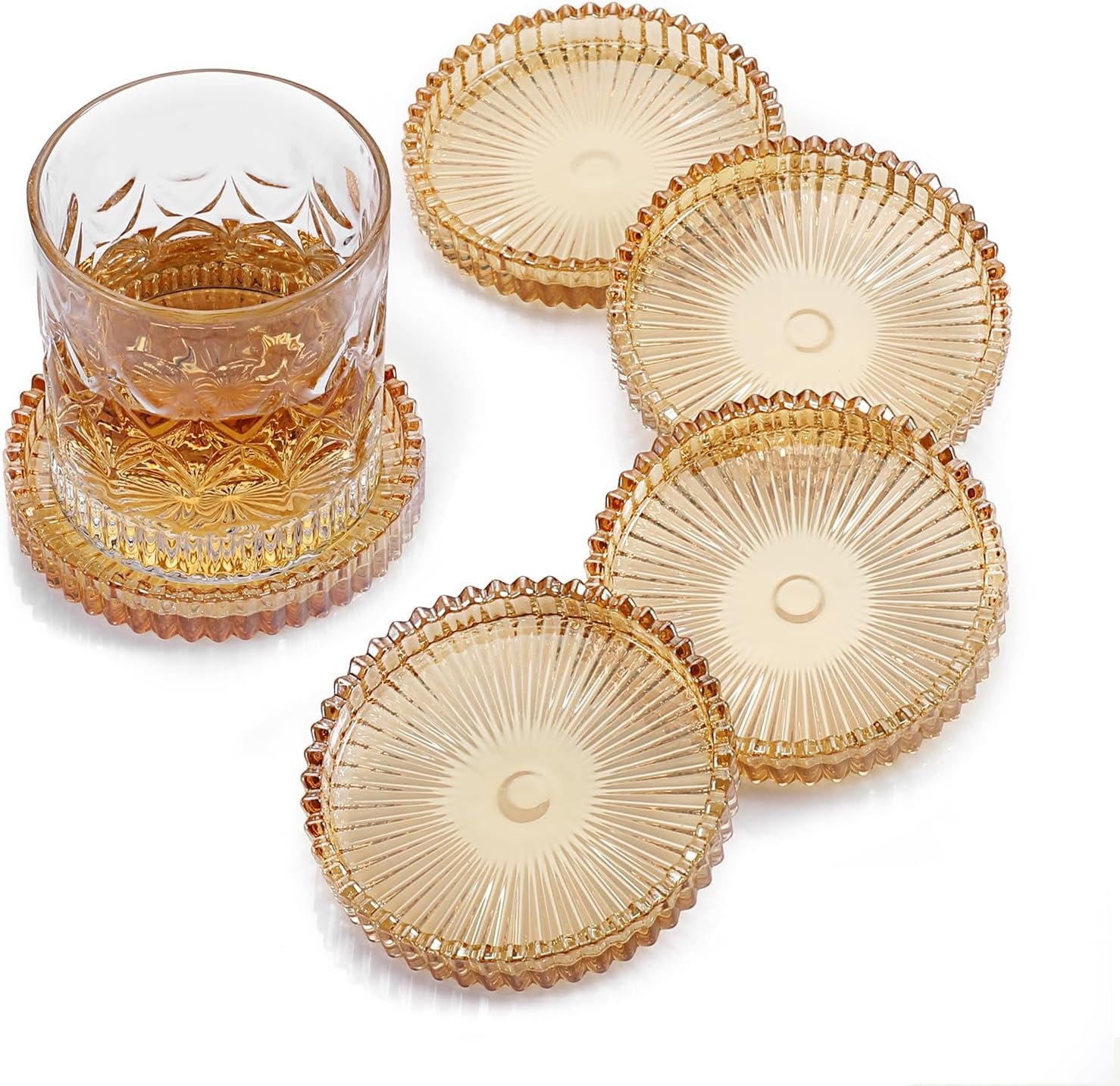 Coffee Table Styling Pieces That Make Your Living Room Look Expensive 67 1830 Round Amber Crystal Coasters