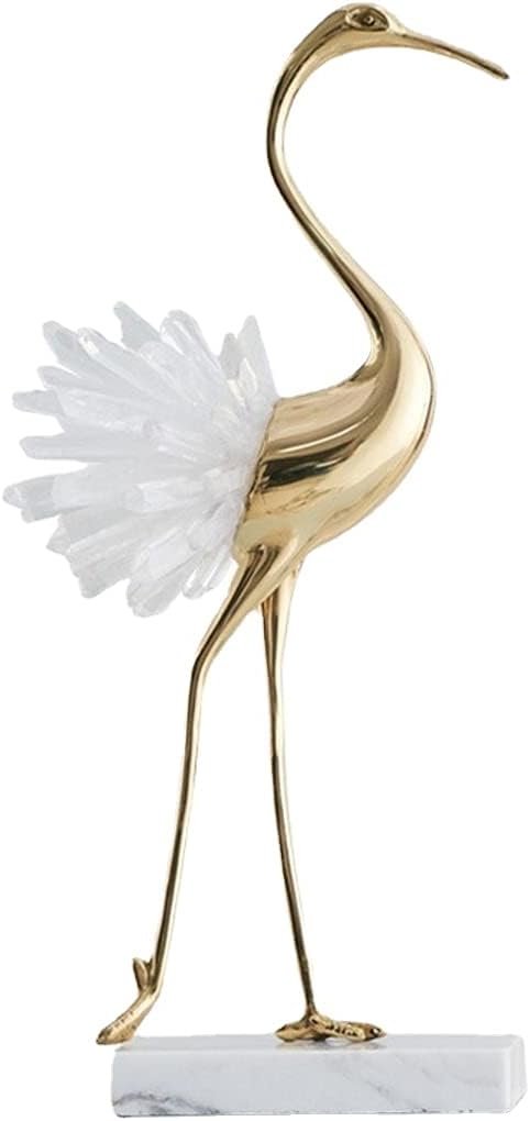 Coffee Table Styling Pieces That Make Your Living Room Look Expensive 8 2185 Gold Crane Bird Statues with Crystal Tail Accents