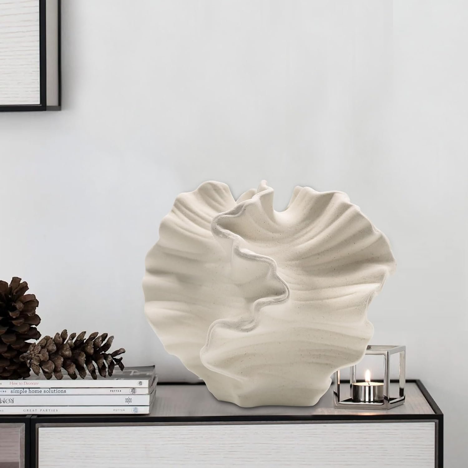 Coffee Table Styling Pieces That Make Your Living Room Look Expensive 64 2186 White Flower Shape Ceramic Vase 1