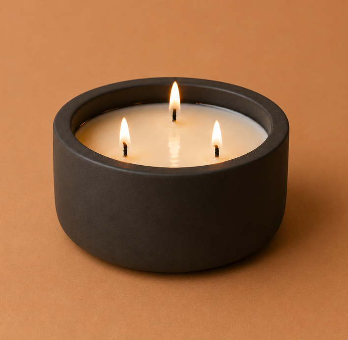 Coffee Table Styling Pieces That Make Your Living Room Look Expensive 48 Three-Wick Black Candle